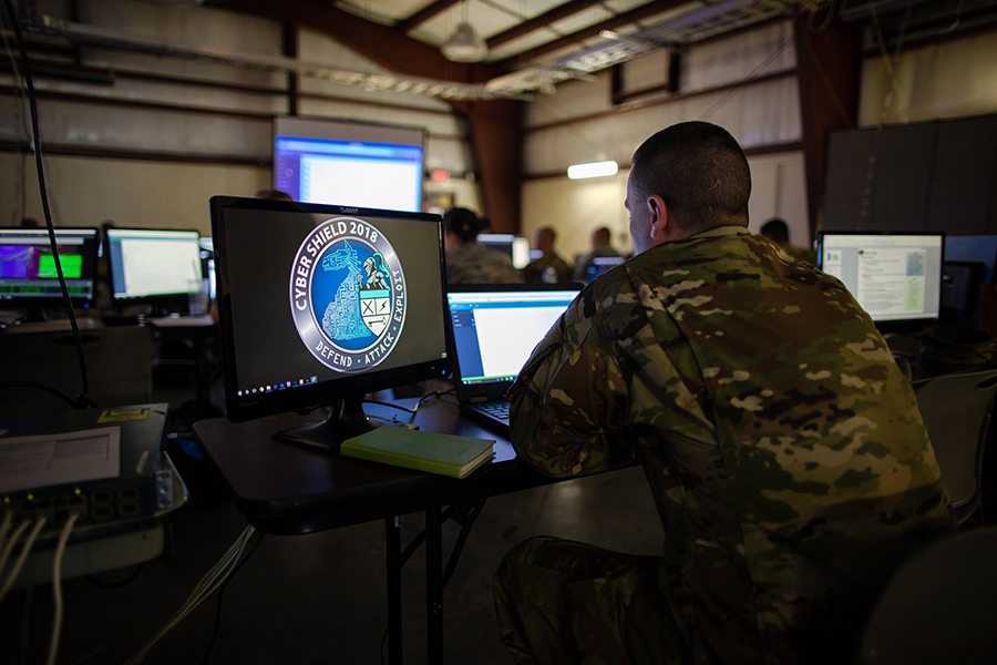 More than 800 service members and civilians took part in Cyber Shield 18, an Army National Guard training exercise at Camp Atterbury, Indiana from May 6 to 18. (Photo: Staff Sgt. Jeremiah Runser/U.S. Army Cyber Command)