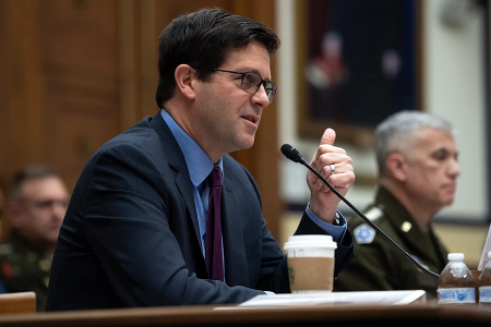 John Plumb, assistant secretary of defense for space policy, testifying before the House Armed Services Committee. (Department of Defense photo by E.J. Hersom)