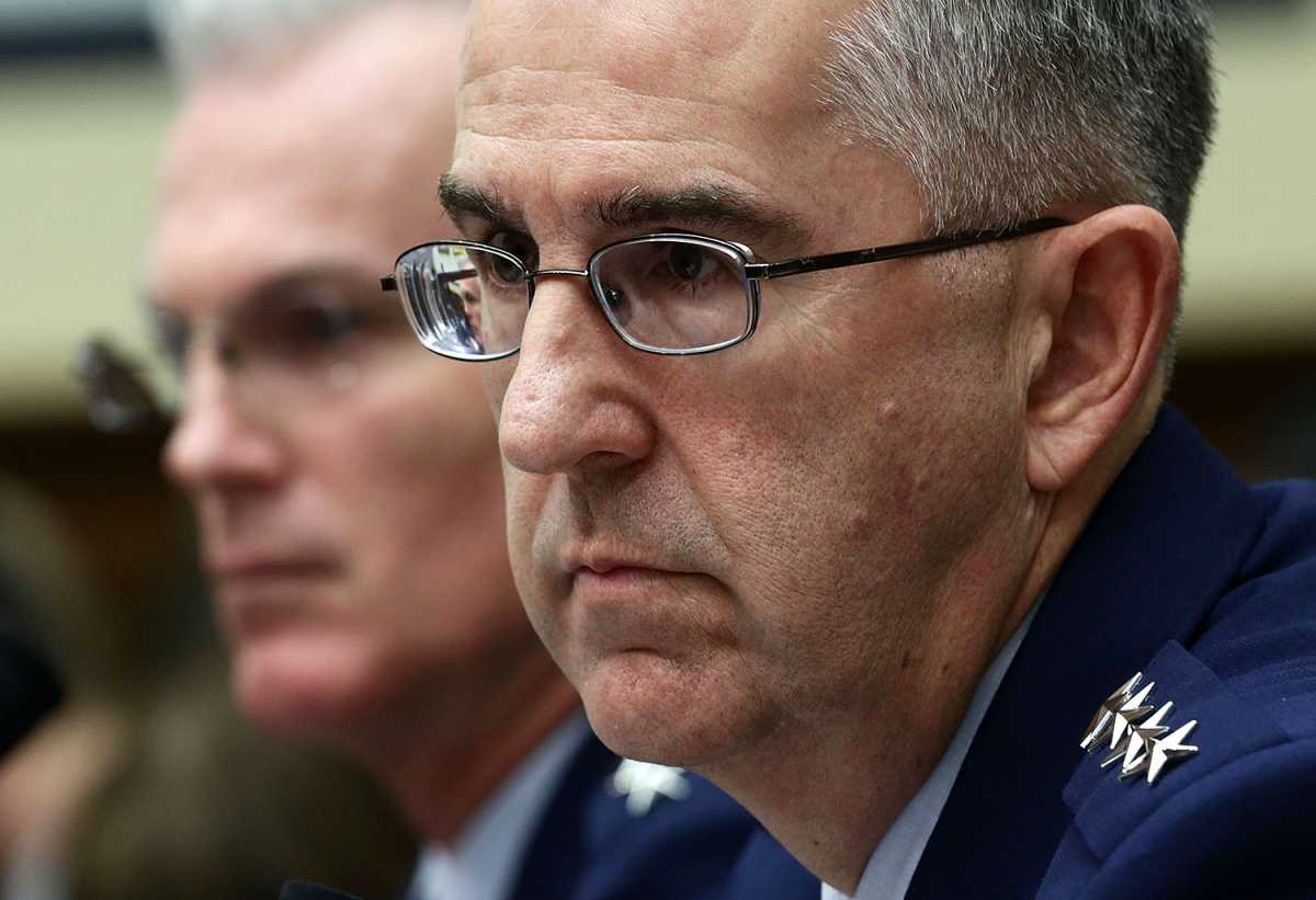 Air Force General John Hyten, commander of the U.S. Strategic Command, testifies during a hearing before House Armed Services Committee March 8. Credit: Alex Wong/Getty Images