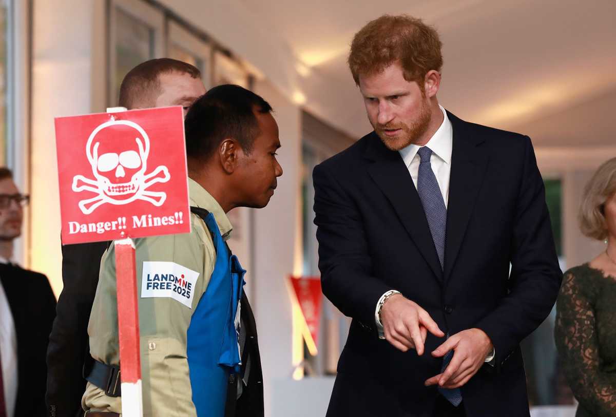 Prince Harry attends the Landmine Free World 2025 reception on International Mine Awareness Day April 4 in London. Credit: John Phillips/Getty Images