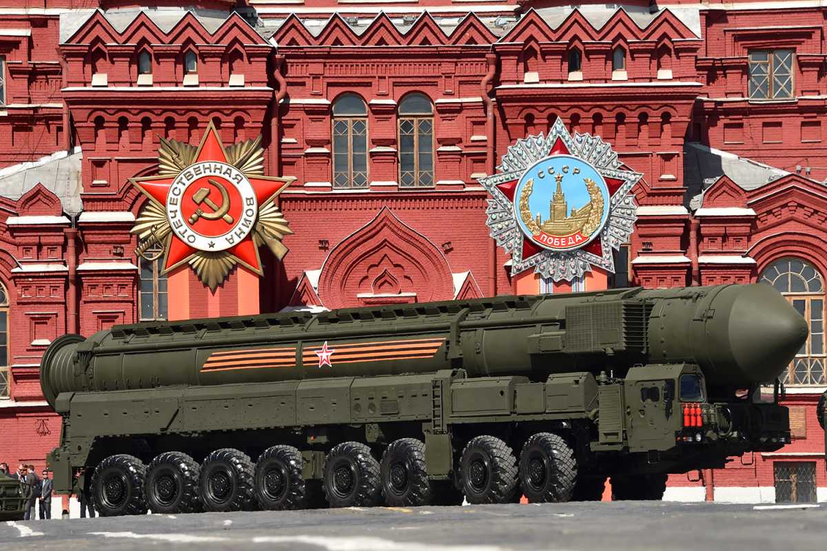 A Russian RS-24 Yars intercontinental ballistic missile system drives through Red Square during the Victory Day military parade in Moscow on May 9, 2015. The parade celebrated the 70th anniversary of the Soviet win over Nazi Germany. Credit: Kirill Kudryavtsev/Afp/Getty Images