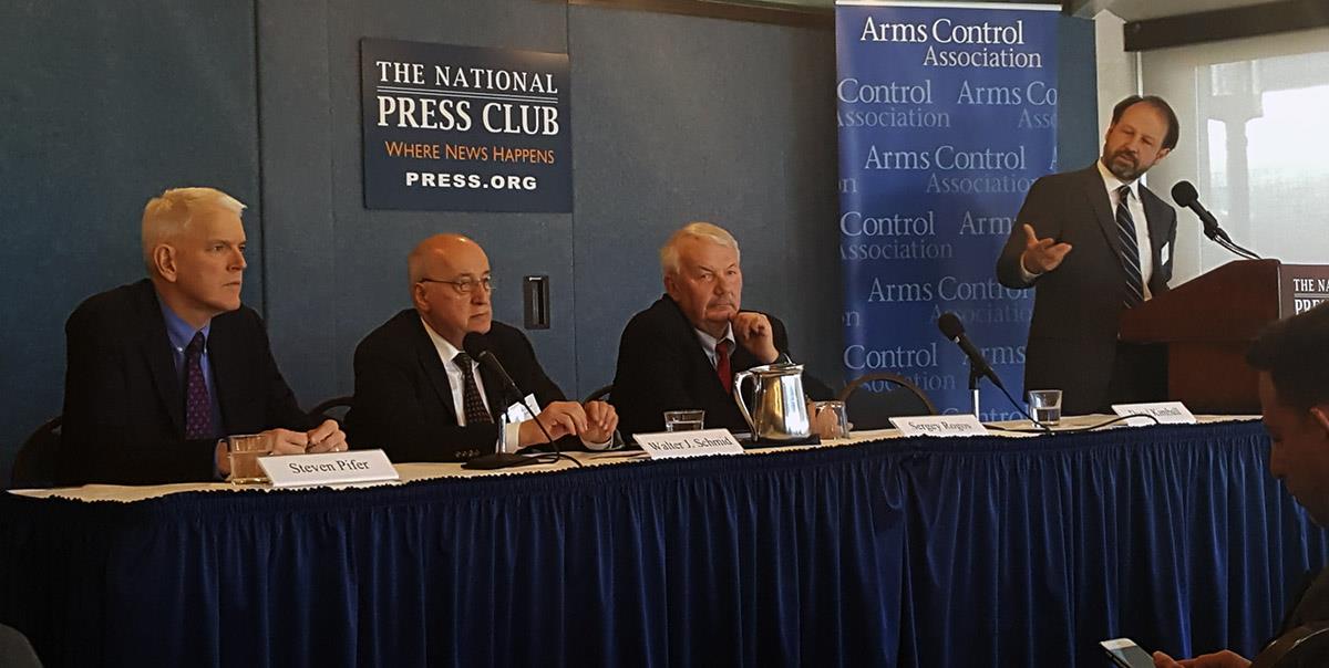 The March 22, 2017 Deep Cuts Commission panel in Washington, DC on "How U.S. and Russian Leaders Can Reduce Nuclear Tension." See armscontrol.org/events for transcript of their remarks. (Photo: Arms Control Association / Tony Fleming)