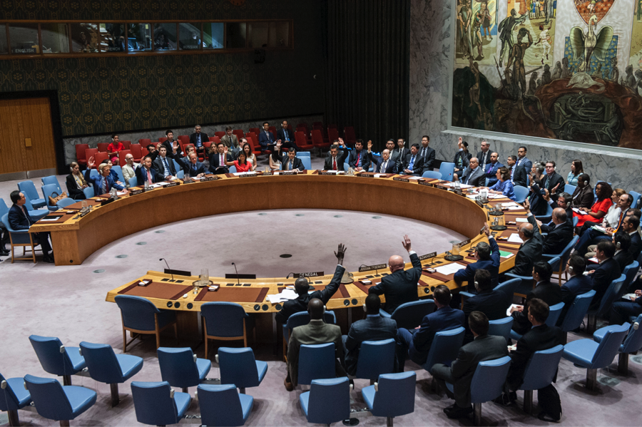 The Security Council unanimously adopted resolution 2371 on non-proliferation of nuclear weapons and the intercontinental ballistic missile program (ICBM) by the Democratic People's Republic of Korea (DPRK) on Aug. 5, 2017. (Photo credit: United Nations)