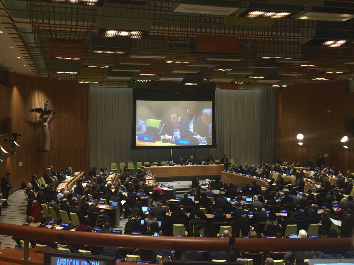 Chair Syed Hussin addresses the 2019 NPT PrepCom. Photo: Alicia Sanders-Zakre