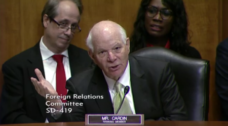 Senator Benjamin Cardin (D-Md.) questioned witnesses on the role of Congress in the oversight of U.S. arms sales during a Sept. 26 hearing. [Photo credit: Senate Foreign Relations Committee]