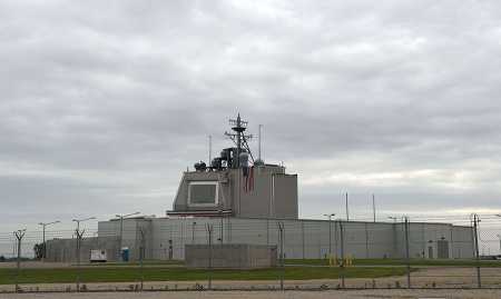 The U.S. ballistic missile defense (BMD) station Aegis Ashore Romania, part of what the United States calls the European Phased Adaptive Approach for BMD, at the military base in Deveselu, Romania is shown in a May 12, 2016 photograph. Aegis Ashore is a land-based capability of the Navy’s Aegis ballistic missile defense system.  (Daniel Mihailescu/AFP/Getty Images)
