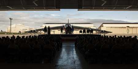 Air Force General John Hyten, U.S. Strategic Command commander, addresses the 5th Bomb Wing airmen at Minot Air Force Base, N.D., June 6, 2017. "The ICBMs that we have here are the most ready element [of the nuclear triad], the bombers that we have here are the most flexible, the submarine element is the most survivable, and when you put those three together, you come up with a deterrent capability that our adversaries fear and they need to fear those capabilities,” he told the Bismarck Tribune during the visit. “I hope to never have to employ them but they have to be ready all the time.” (Photo: J.T. Armstrong/U.S. Air Force)