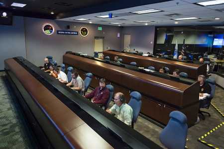 Personnel at the Missile Defense Integration and Operations Center at Schriever Air Force Base in Colorado Springs, Colorado, work at the test-control facility during an interceptor flight June 22, 2014. A long-range ground-based interceptor was launched from Vandenberg Air Force Base, California, and intercepted an intermediate-range ballistic missile target launched from the U.S. Army’s Reagan Test Site on Kwajalein Atoll in the Marshall Islands.  (Photo: Missile Defense Agency)