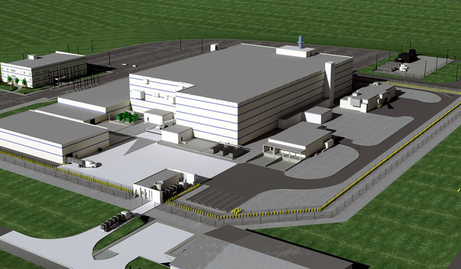 A 2011 rendering shows the exterior of the planned mixed-oxide (MOX) fuel fabrication facility at the U.S. Energy Department’s Savannah River Site in South Carolina. (Illustration: National Nuclear Security Administration)