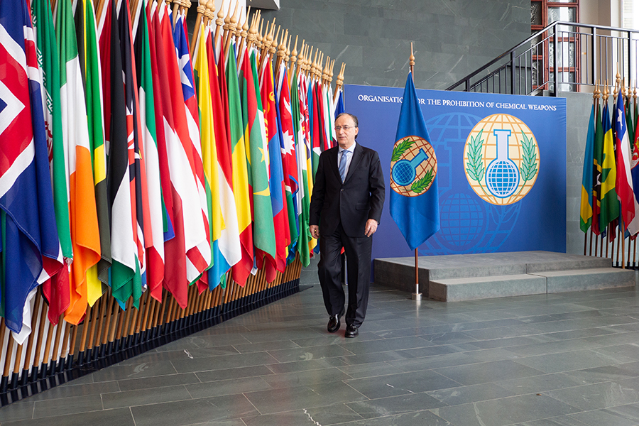 Fernando Arias, the new director-general of the Organisation for the Prohibition of Chemical Weapons, calls the re-emergence of chemical weapons, most notably in Syria, a “tragic reality” and says that the OPCW will act on its expanded mandate to identify violators of the Chemical Weapons Convention. (Photo: OPCW)