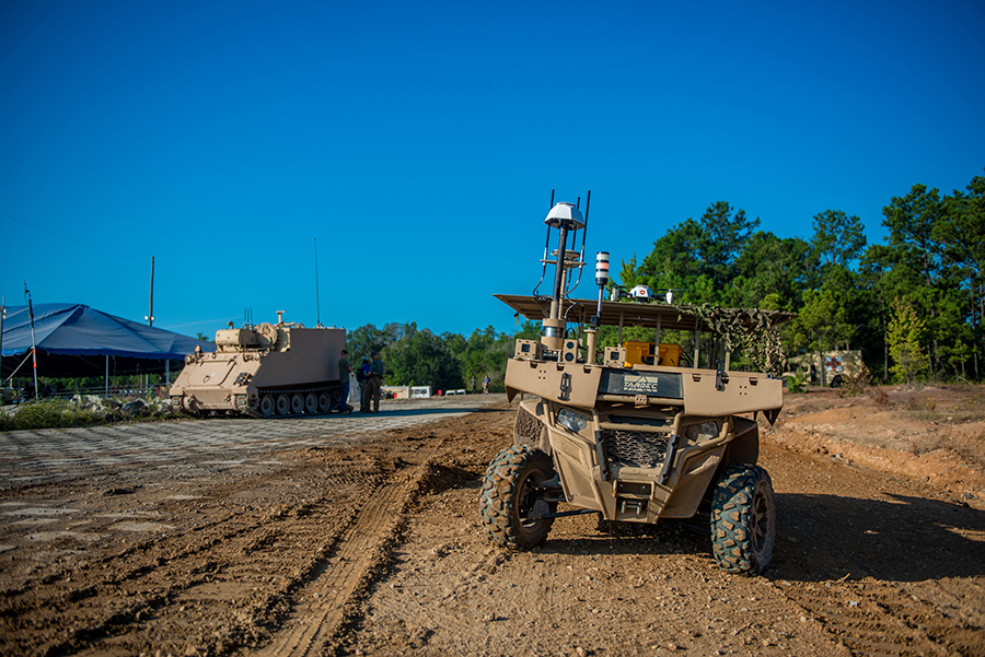The U.S. Army showcased “maneuver robotics and autonomous systems” at a live-fire event August 22, 2017 at Fort Benning, Ga. (U.S. Army photo/Patrick Albright, Maneuver Center of Excellence, Fort Benning Public Affairs)