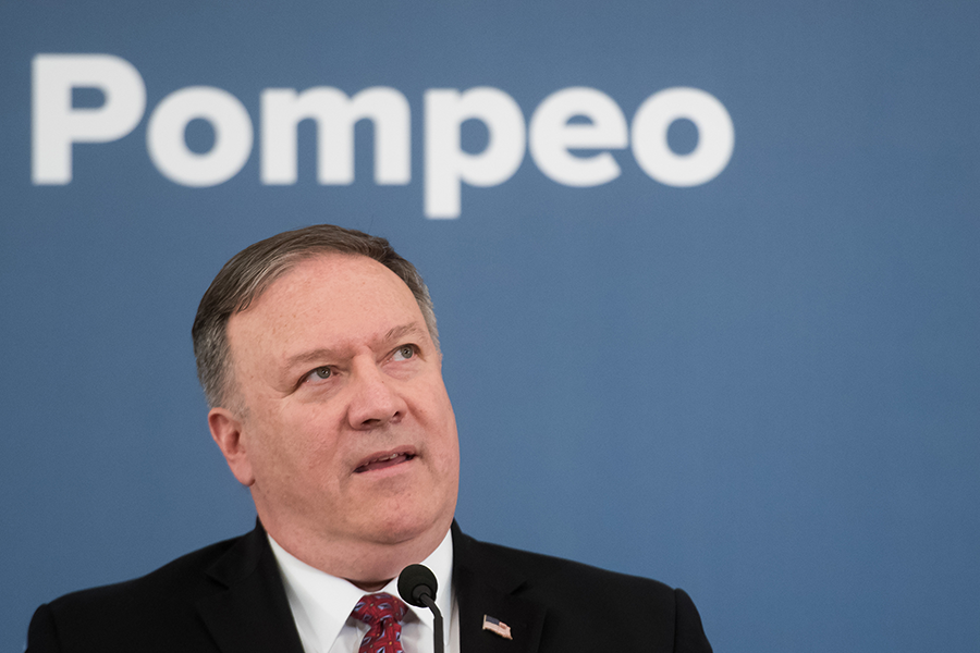 U.S. Secretary of State Mike Pompeo, shown here February 12, has suggested that U.S. missile defenses are now intended to defeat Russian missiles, a change from previous U.S. policies. (Photo: Vladimir Simicek/AFP/Getty Images)
