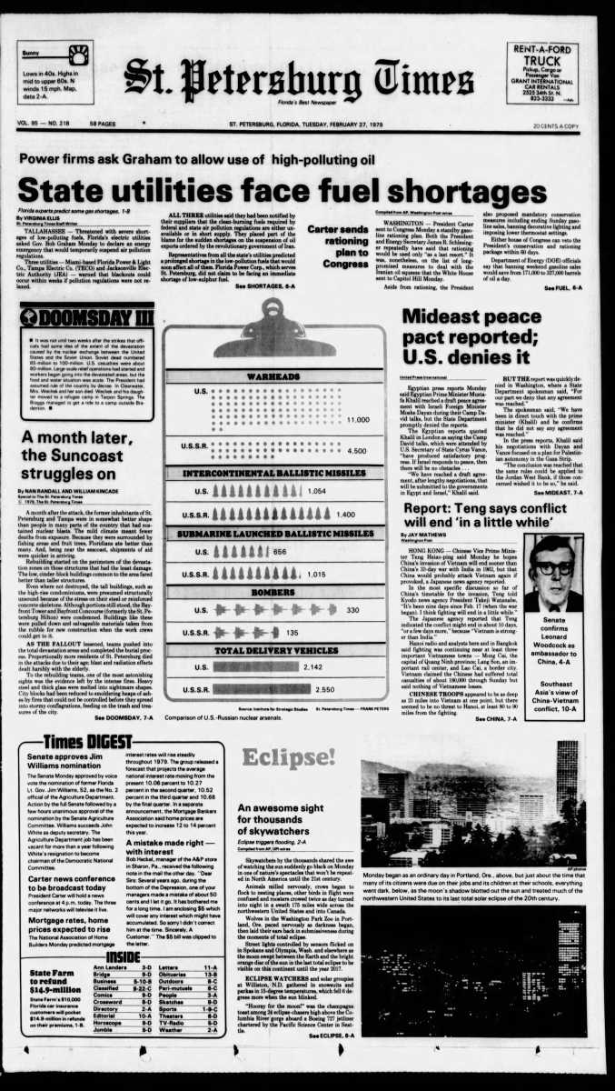St. Petersburg Times, Feb. 27, 1979 (page 1). Click to enlarge.