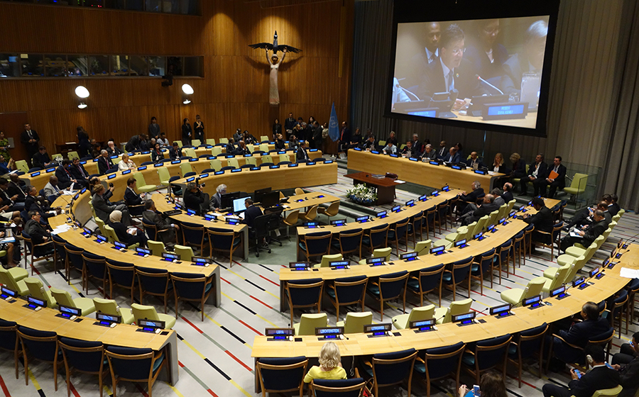 The New York signing ceremony for the Treaty on the Prohibition of Nuclear Weapons on Sept. 20, 2017. (Photo: Don Emmert/AFP/Getty Images)