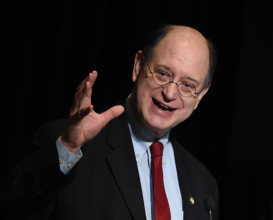 Rep. Brad Sherman (D-Calif.) speaks to constituents at a 2016 town hall meeting. He has introduced legislation to increase congressional oversight of U.S. nuclear technology transfers. (Photo: Mark Ralston/AFP/Getty Images)