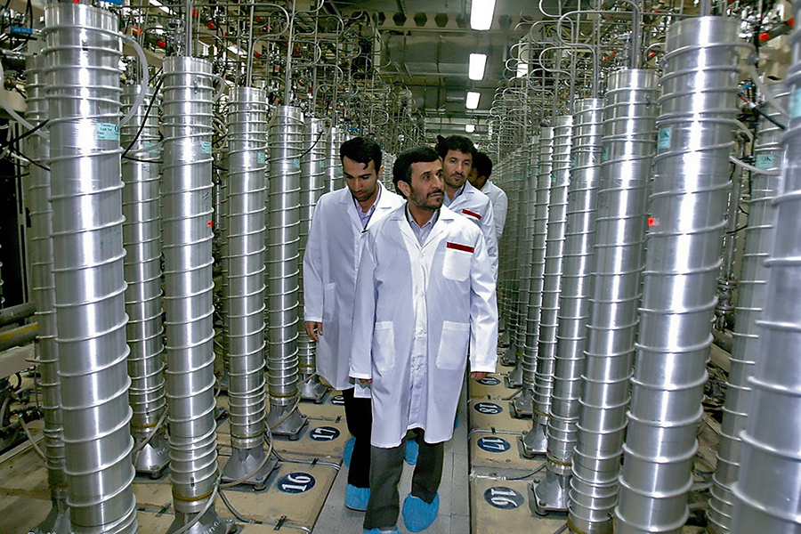 Iranian President Mahmoud Ahmadinejad tours the Natanz uranium-enrichment facility in 2008. The 2015 multilateral nuclear agreement has capped Iran's enrichment program. (Photo: Office of the Presidency of the Islamic Republic of Iran via Getty Images)