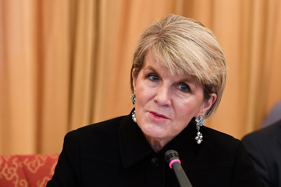 Former Australian Foreign Minister Julie Bishop, here speaking in May 2018, has said the Treaty on the Prohibition of Nuclear Weapons undermines the nuclear Nonproliferation Treaty regime (Photo: Nhac Nguyen/AFP/Getty Images)