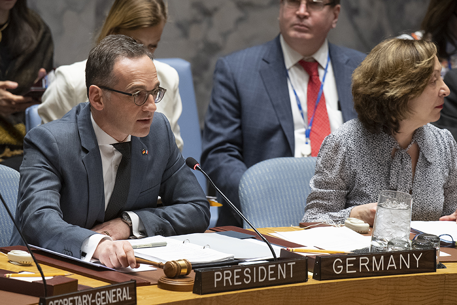 German Foreign Minister Heiko Maas chairs an April 2 UN Security Council meeting to discuss the nuclear Nonproliferation Treaty. (Photo: Eskinder Debbie/United Nations)
