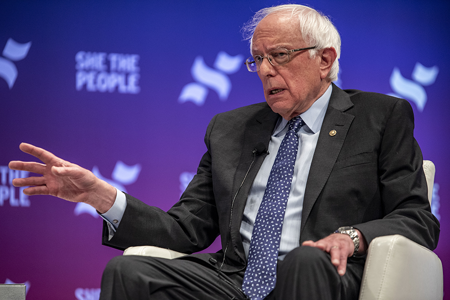 Sen. Bernie Sanders (I-Vt.) shown speaking in Texas in April, introduced the resolution restricting the U.S. military's involvement in the war in Yemen, later vetoed by President Donald Trump. (Photo: Sergio Flores/Getty Images)