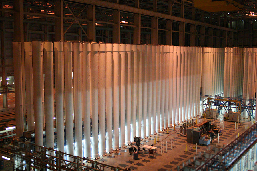 Centrus Energy installed 120 AC100 centrifuges, each about 12 meters tall, in a demonstration project completed in 2016. The NNSA has estimated that using this centrifuge design to enrich uranium to use for tritium production would cost up to $11.3 billion.  (Photo: Centrus Energy)