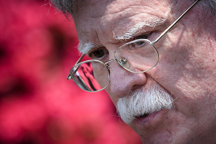U.S. National Security Advisor John Bolton speaks outside on the White House on April 30. In a June interview, Bolton said “it’s unlikely” that New START will be extended. (Photo: Brendan Smialowski/AFP/Getty Images)