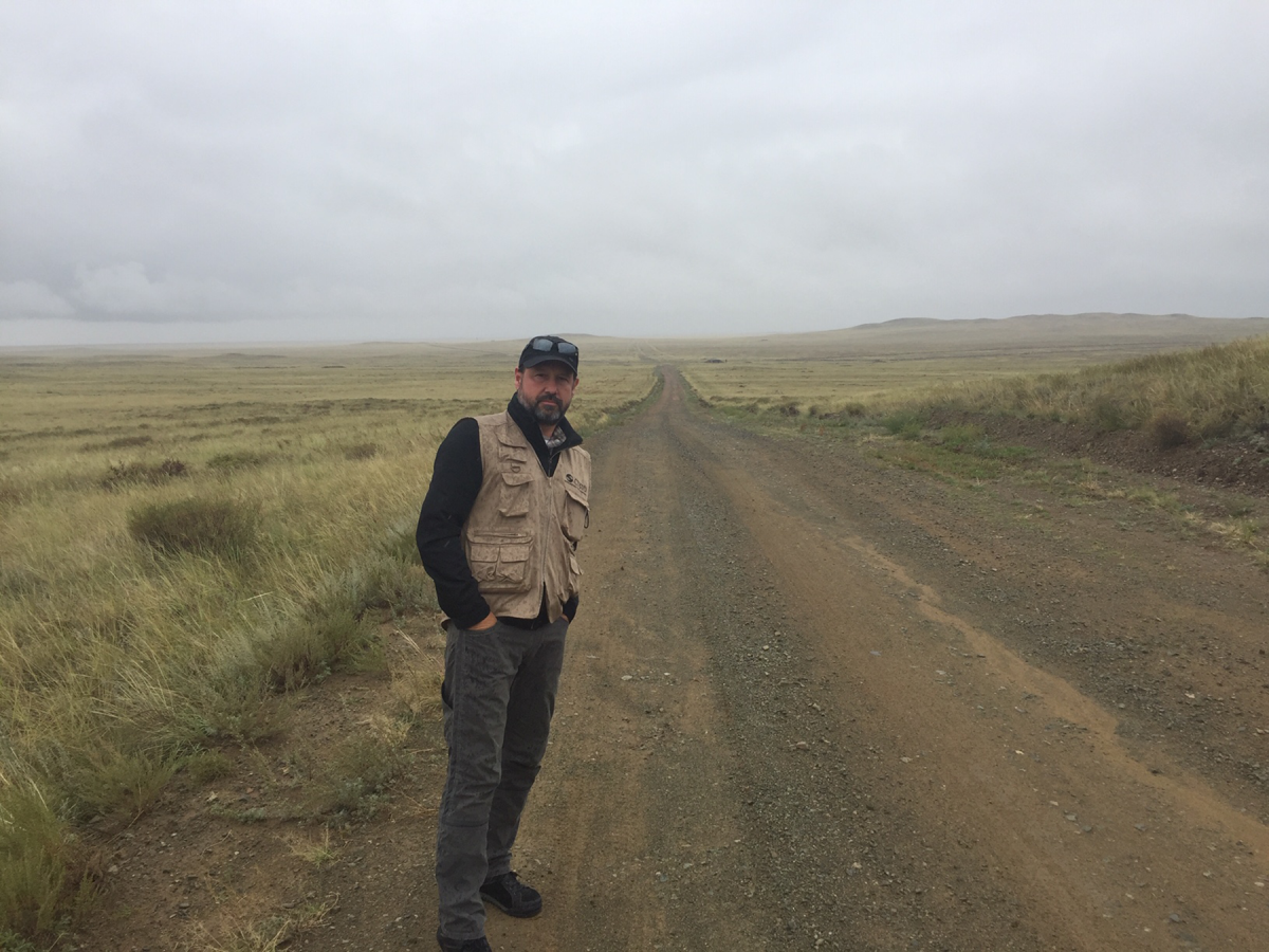Daryl Kimball, Executive Director of the Arms Control Association, outside the P-1 area at the Semipalatinsk Test Site in Eastern Kazakhstan, August 2018.