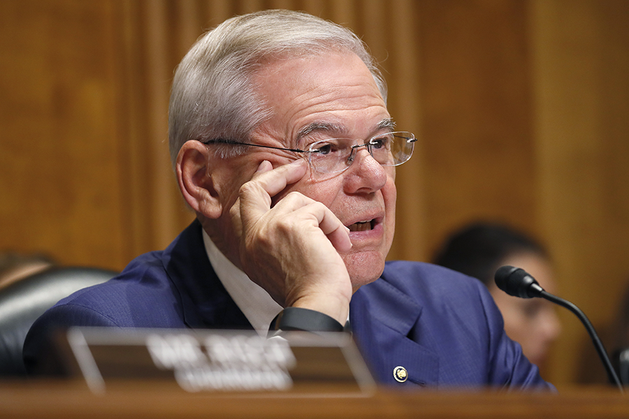 Sen. Bob Menendez (D-N.J.), ranking member of the Senate Foreign Relations Committee, appears at a May hearing in Washington. He authored three resolutions on Middle East arms sales that President Donald Trump vetoed on July 29. (Photo: Paul Morigi/Getty Images)