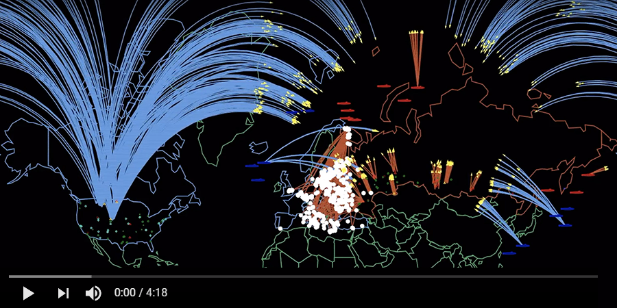 A new simulation depicts the consequences of a U.S.-Russian nuclear exchange. (Image credit: Program on Science and Global Security, Princeton University)