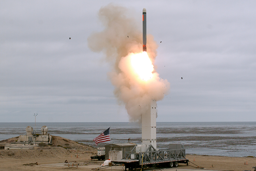 The United States tests a ground-launched cruise missile in California on Aug. 18. The test would have been prohibited by the INF Treaty before the United States withdrew from the pact on Aug. 2. (Photo: Defense Department)