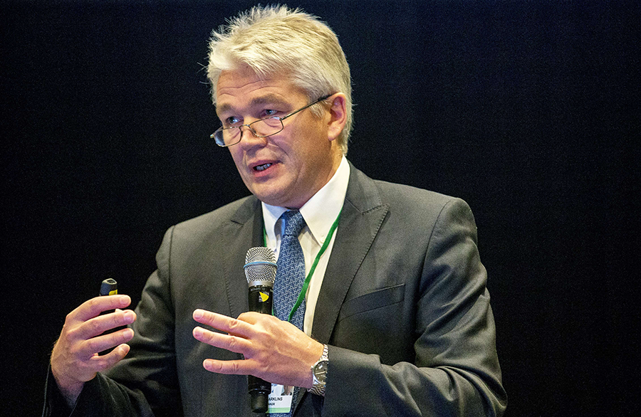 Latvian diplomat Janis Karklins, shown here in 2014, selected gender-based issues to be featured at the Arms Trade Treaty's annual conference in August. (Photo: Jerry Lampen/AFP/Getty Images)