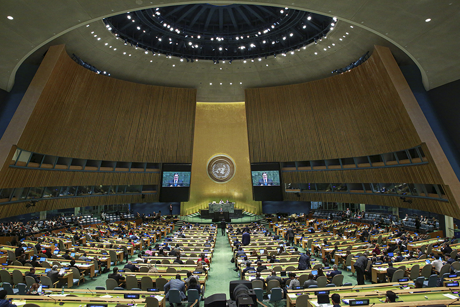 The UN General Assembly heard heads of state speak on Sept. 28 in New York, kicking off First Committee meetings on a range of global disarmament and security issues. (Photo: Kena Betancur/Getty Images)