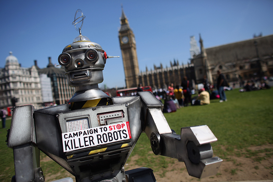 The Campaign to Stop Killer Robots has called for a treaty to ban lethal autonomous weapons. (Photo: Oli Scarff/Getty Images)
