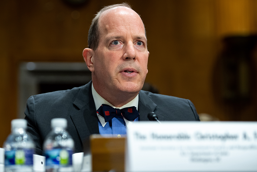 Christopher Ford, assistant secretary of state for international security and nonproliferation testifies before the Senate Foreign Relations Committee in December 2019. Ford is spearheading the U.S. initiative to discuss the security rationales for retaining nuclear weapons. (Photo: Saul Loeb/AFP/Getty Images)
