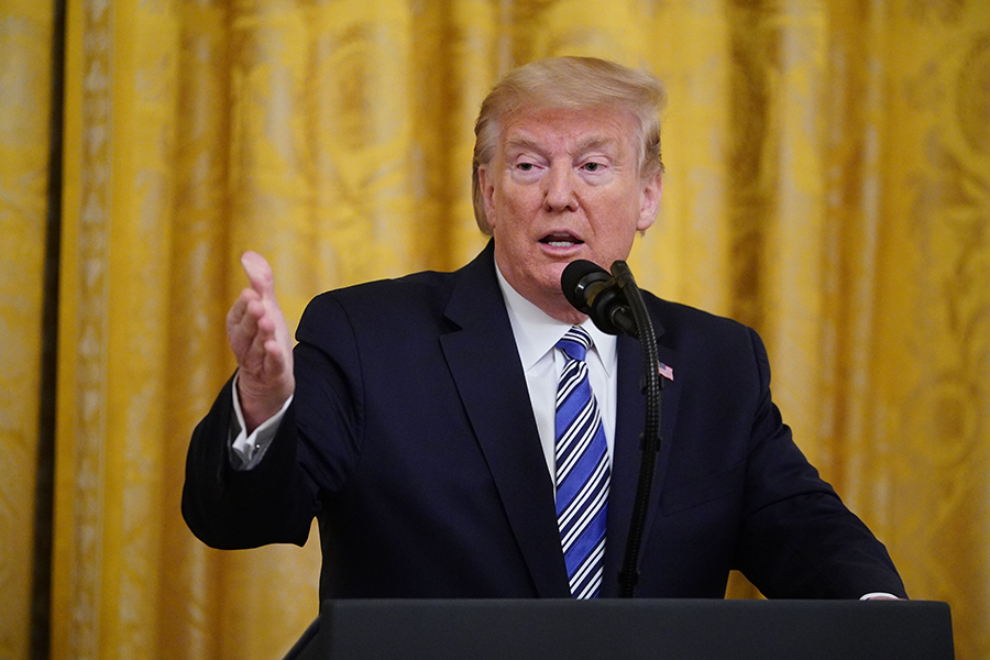President Donald Trump speaks in the White House on April 28. He has reportedly reached out to North Korean leader Kim Jong Un during the coronavirus pandemic, but North Korea has said it wants no more nuclear dialogue.  (Photo: Mandel Ngan/AFP/Getty Images)