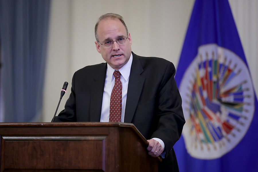 Marshall Billingslea, then assistant secretary of treasury, speaks in Washington in March 2019. He was named as the State Department's special presidential envoy for arms control on April 10. (Photo: Chip Somodevilla/Getty Images)