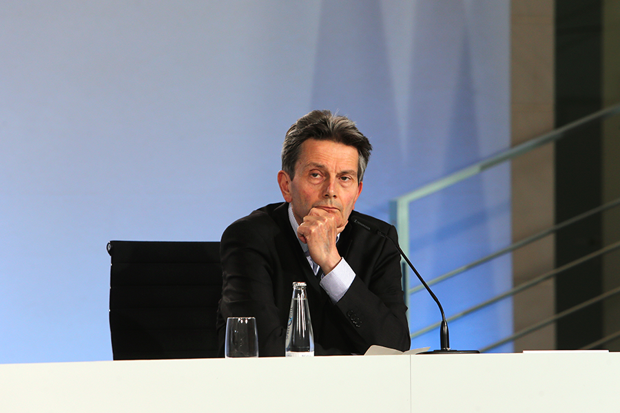 Social Democratic Party of Germany politician Rolf Mützenich speaks to the media in June in Berlin. In May, Mützenich initiated a discussion over the possibility of no longer hosting U.S. nuclear weapons on its German territory. 