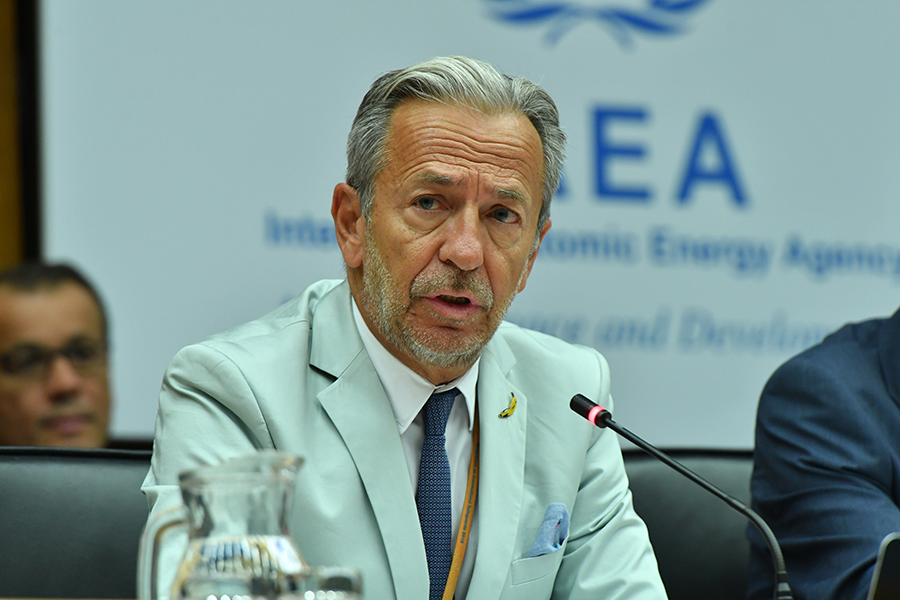 Massimo Aparo, head of the IAEA Department of Safeguards, speaks to member states in July 2019 in Vienna. His department's September report on North Korea found that Pyongyang is continuing to produce material that could be used for a nuclear weapon. (Photo: Dean Calma/IAEA)