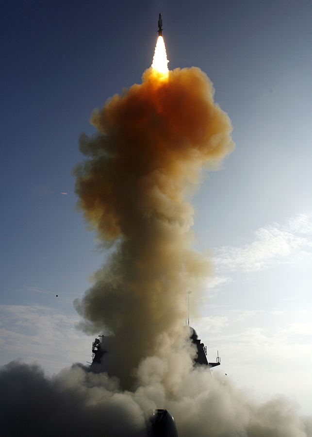 The United States demonstrated its anti-satellite capabilities with this SM-3 missile in February 2008 by destroying a malfunctioning U.S. intelligence satellite. (Photo: U.S. Navy)