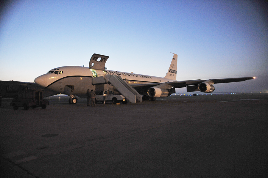 The United States has used OC-135 aircraft to conduct overflights as part of the Open Skies Treaty. The U.S. withdrawal from the treaty may trigger plans to dispose of the aircraft. (Photo: Perry Aston/U.S. Air Force)