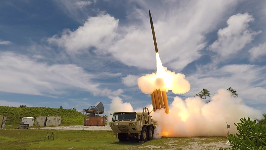 A Terminal High Altitude Area Defense missile interceptor launches from Kwajalein Atoll in a 2019 test. The defense appropriations bill funded the Missile Defense Agency with 12 percent more than the Trump administration requested. (Photo: Missile Defense Agency) 