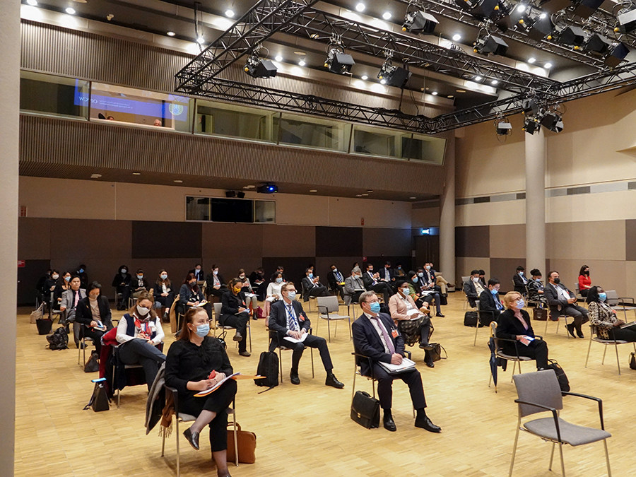 Socially distanced delegates attend the OPCW Conference of States-Parties on Dec. 1, 2020 in the Hague. (Photo: OPCW)