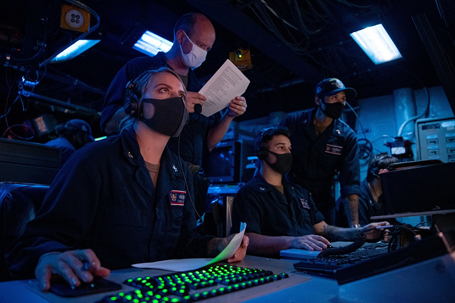 Sailors aboard the USS Barry prepare to fire a Tomahawk Land Attack Missile during a September 2020 exercise. The U.S. Army is considering using a variant of the missile as a land-based weapon that would have been banned by the INF Treaty.  (Photo: Samuel Hardgrove/U.S. Navy)