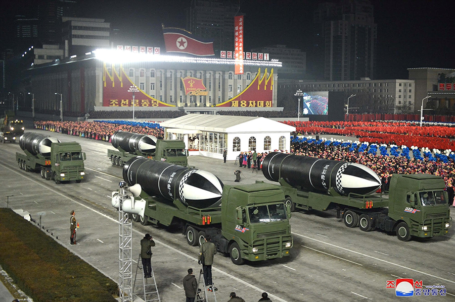 The Pukguksong-5 SLBM introduced at military parade in Pyongyang, North Korea on Jan. 14. (Source: Rodong Sinmun)