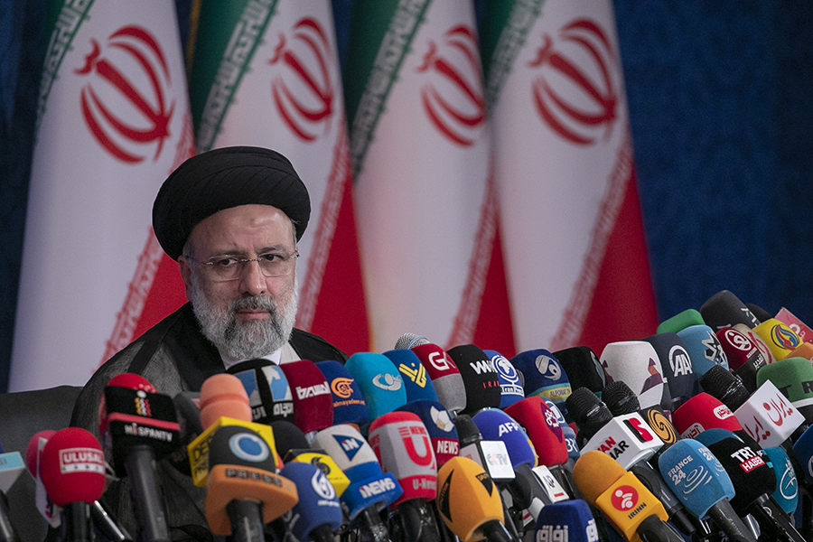 Ebrahim Raisi is pictured June 21 during his first press conference since his election as Iran's next president. The victory of the hardline cleric could complicate efforts by Iran and the United States to revive the 2015 nuclear deal.  (Photo by Majid Saeedi/Getty Images)