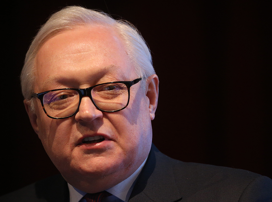 Russian Deputy Foreign Affairs Minister Sergei Ryabkov, seen here at a Russian Academy of Science meeting in Moscow in April, has declared that the era of Russian participation in the Open Skies Treaty is "closed forever."  (Photo by Mikhail Svetlov/Getty Images)