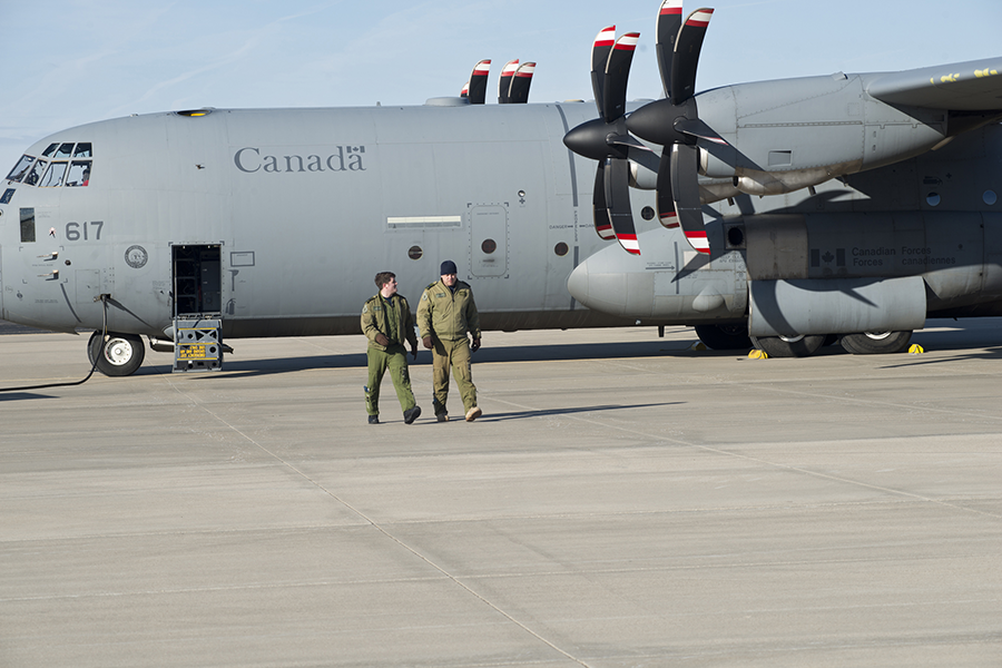 Royal Canadian Air Force members prepare their CC-130J aircraft for an Open Skies Treaty training flight in 2018. Now that the United States and Russia have withdrawn from the treaty, Canada and Hungary, the treaty depositaries, convened a video conference in July to chart the way forward. (Photo by John Hillier/U.S. Air National Guard/DVIDS)