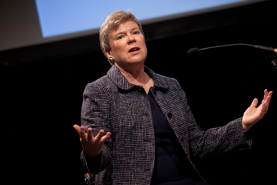 Assistant Secretary of State Rose Gottemoeller, who negotiated the New Strategic Arms Reduction Treaty with Russia, speaks at a conference in the United Kingdom in 2012. (Photo by David Levenson/Getty Images)