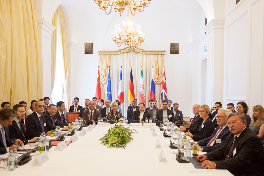 With meetings like this gathering of the JCPOA Commission in July 2019 in Vienna, Iran and the other participants in the nuclear deal tried to keep the agreement alive after the United States pulled out. (Photo by Alex Halada/AFP via Getty Images)
