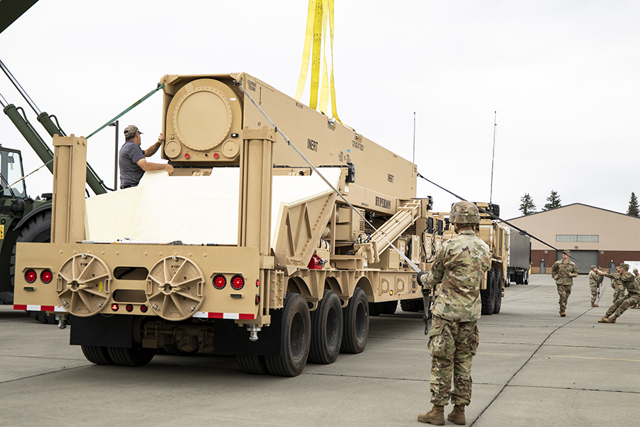 Soldiers of 5th Battalion, 3rd Field Artillery Regiment, 17th Field Artillery Brigade took delivery of the first prototype Dark Eagle hypersonic missiles, also known as the Long Range Hypersonic Weapon system, on Oct. 7 with a ceremony at Joint Base Lewis-McChord, Wash. (Photo by U.S. Army)