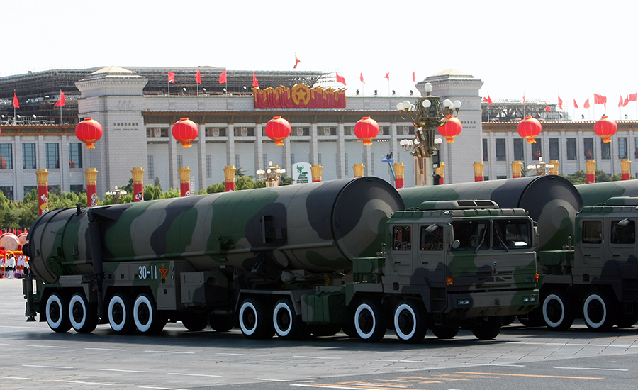 One weakness of the MTCR is that China, which has a rapidly growing arsenal of nuclear weapons, like the missiles shown here, does not belong to the regime.  (Photo by Feng Li/Getty Images)